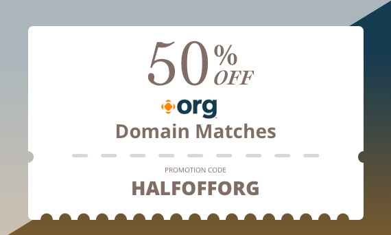 .ORG Domain Match Coupon