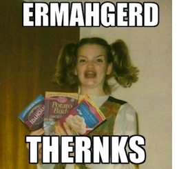 Ermahgerd Thanks Thank You Meme