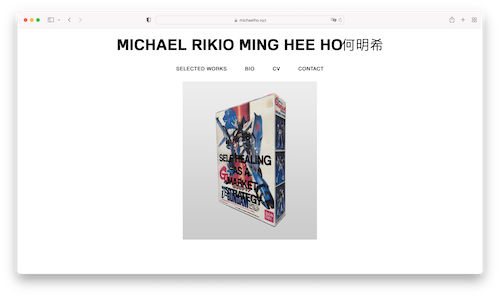 screenshot of Michael Rikio website's homepage