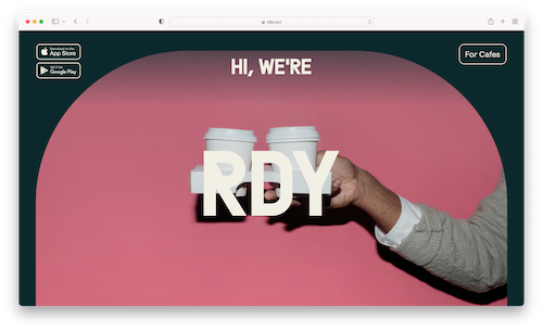 screenshot of the RDY website's homepage