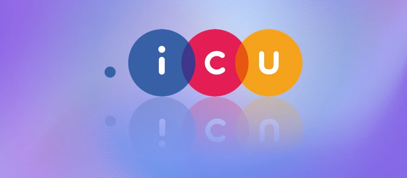 .ICU domain logo on a soft gradient background, representing online visibility and identity in the context of the digital mirror.