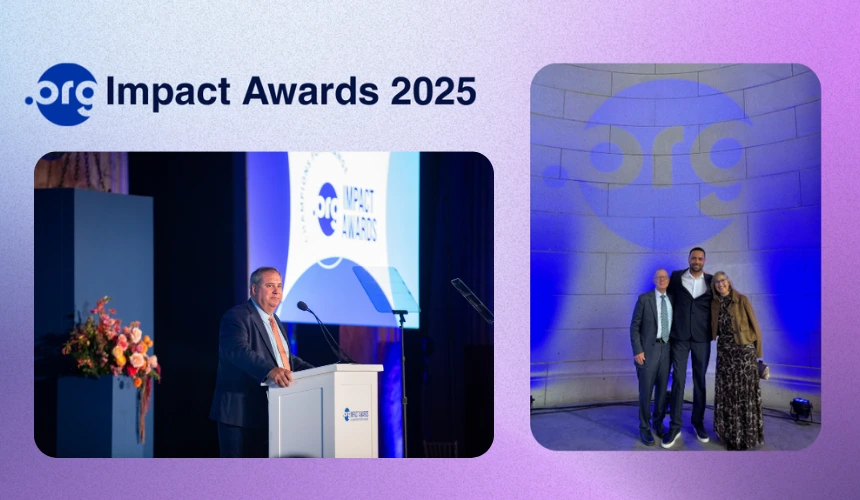 Dynadot at .ORG impact awards 2025 images with employees 