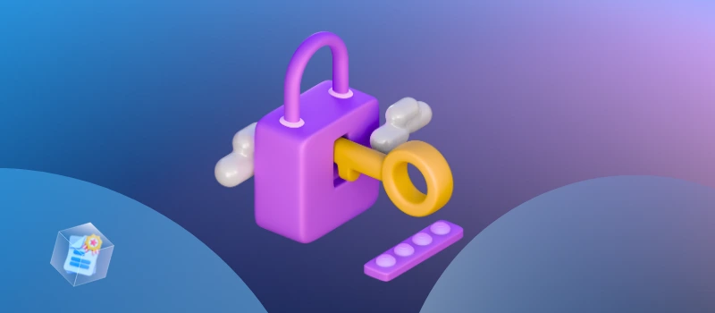 60-Day Domain Lock illustration showing a purple padlock with a key, representing checking lock status before a domain transfer.
