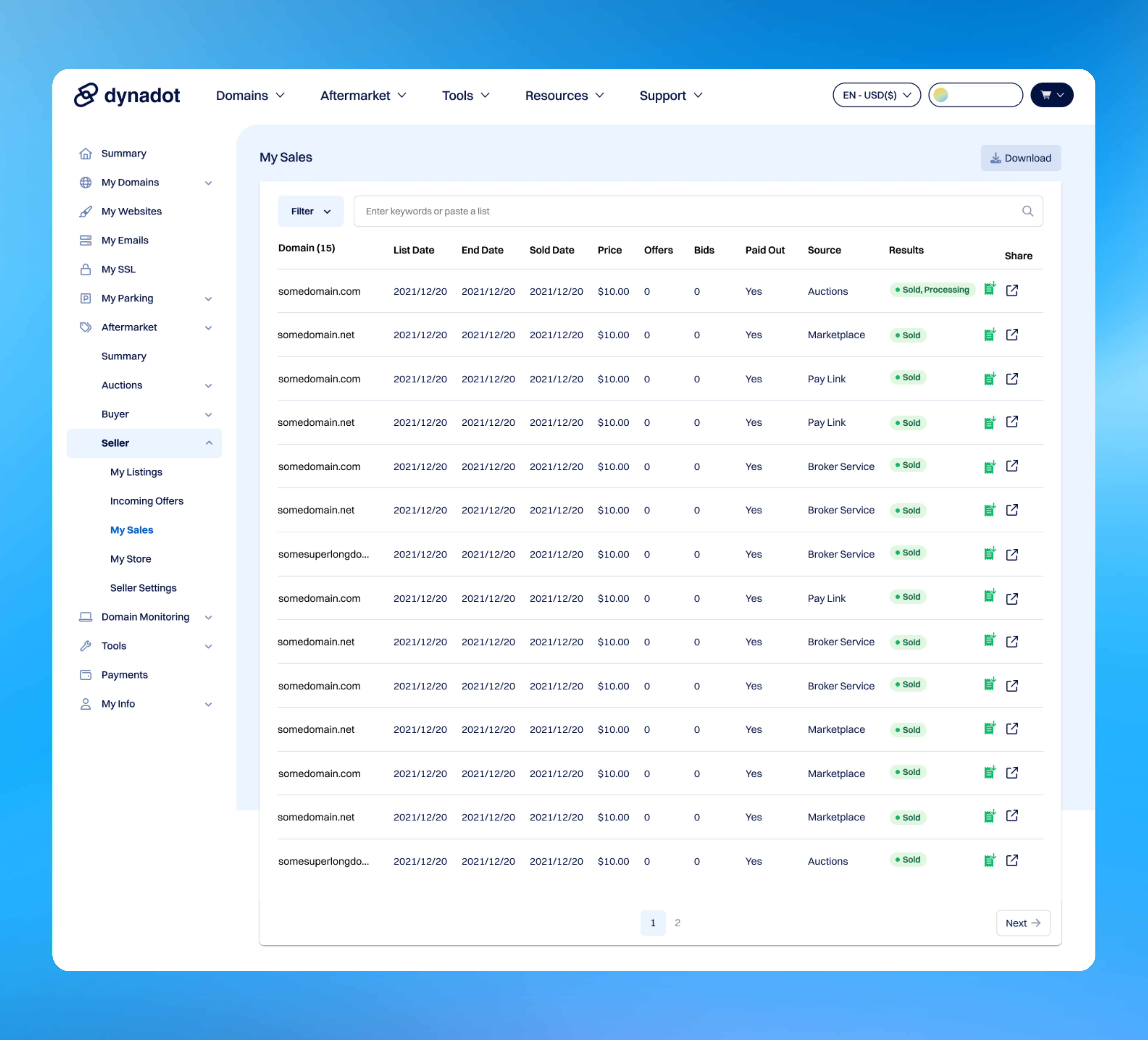 My Sales is now its own page, so your completed sales are easy to review. 
